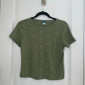 Old Navy Soft Green Floral Top
